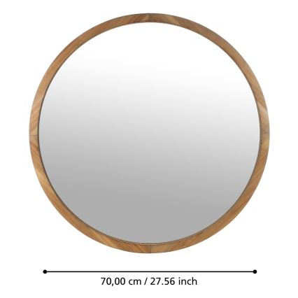 Eglo - Wandspiegel Ø 70 cm Braun