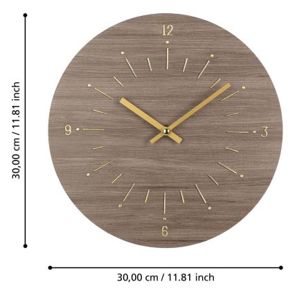 Eglo - Wanduhr 1xAA d 30 cm braun