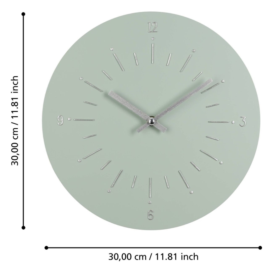 Eglo - Wanduhr 1xAA d 30 cm grün
