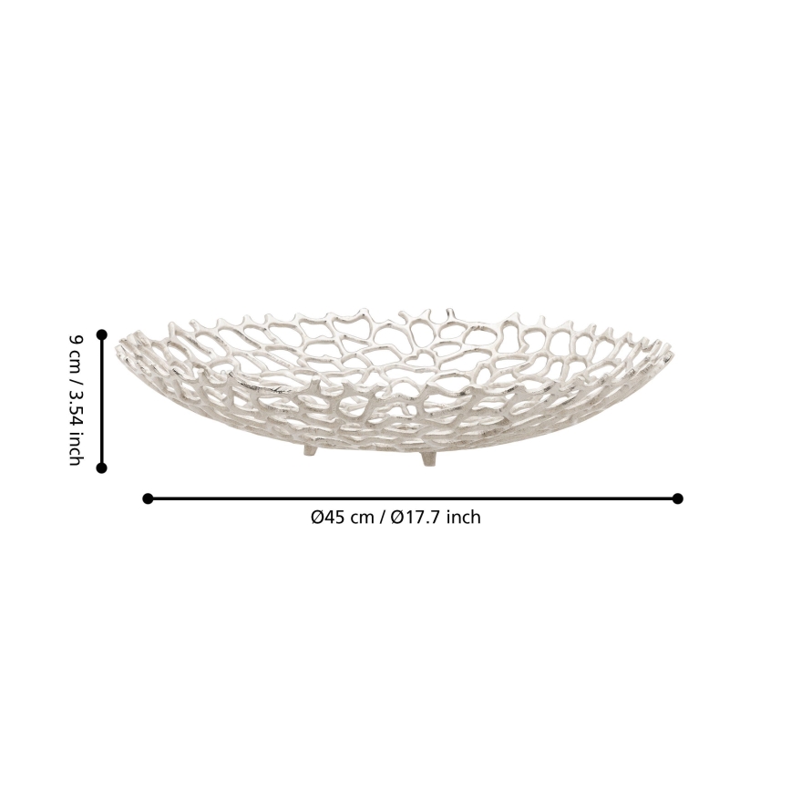 Eglo 427488 - Dekorative Schale KIMITSU Ø 45 cm, silber