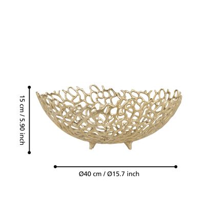 Eglo 427496 - Dekorative Schale KIMITSU, Ø 40 cm, goldfarben
