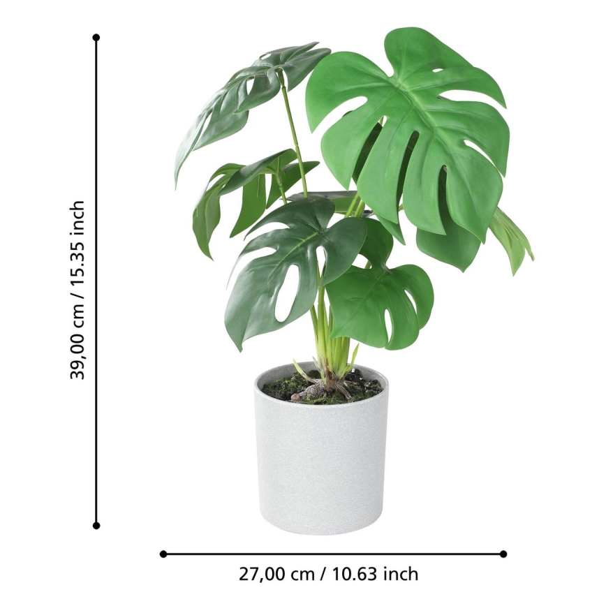 Eglo - Künstliche Pflanze in Blumentopf 42x30 cm Monstera
