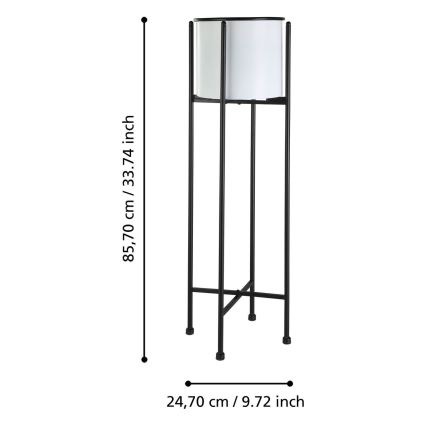 Eglo - Metall-Blumentopf 85,7x24,7 cm weiß/schwarz