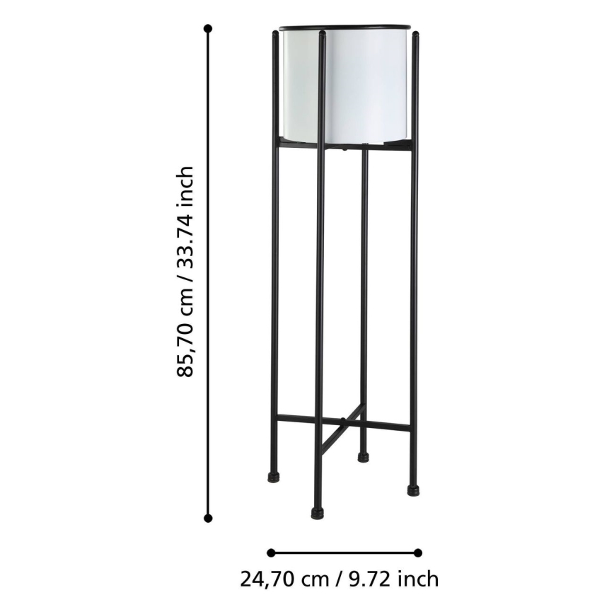 Eglo - Metall-Blumentopf 85,7x24,7 cm weiß/schwarz