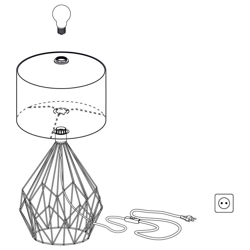 Eglo 43078 - Tischlampe CARLTON 1xE27/60W/230V