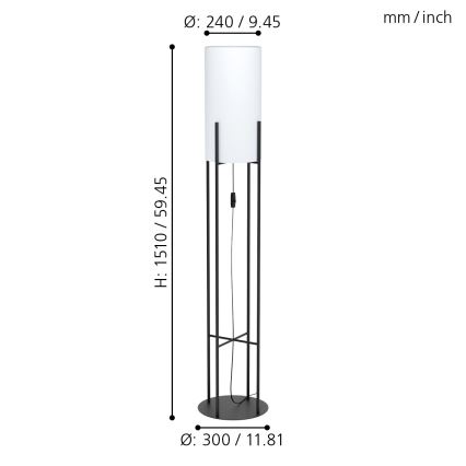 Eglo - Stehlampe 1xE27/60W/230V