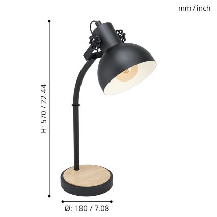 Eglo 43165 - Tischlampe LUBENHAM 1xE27/28W/230V