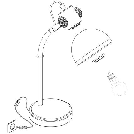 Eglo 43165 - Tischlampe LUBENHAM 1xE27/28W/230V