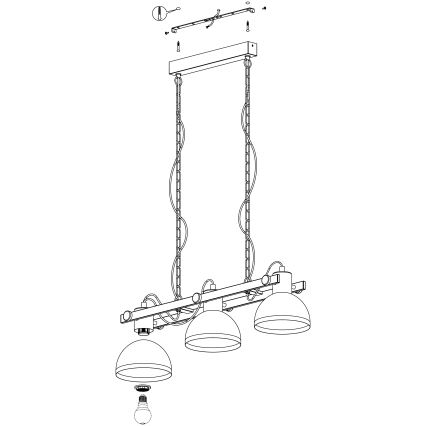 Eglo - Kronleuchter an Kette 3xE27/28W/230V