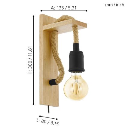 Eglo - Wandbeleuchtung 1xE27/28W/230V