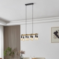 Eglo 43316 - Hängeleuchte an Kabel ERRIBERA 8xE27/40W/230V Eiche/Schwarz