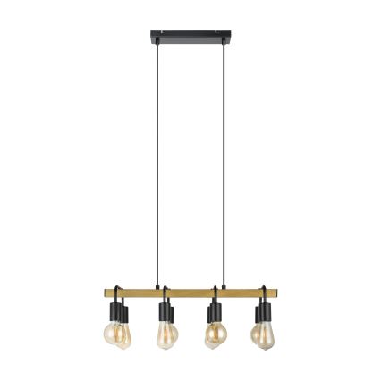 Eglo 43316 - Hängeleuchte an Kabel ERRIBERA 8xE27/40W/230V Eiche/Schwarz