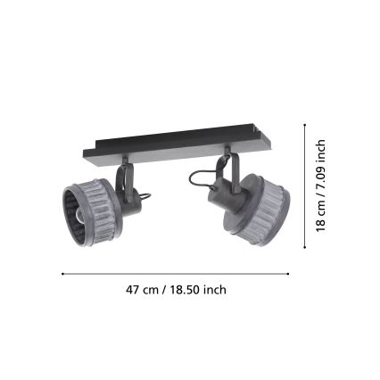 Eglo 43445 - Spotleuchte TURROCK 2xE27/28W/230V