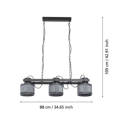 Eglo  - Kronleuchter an einer Kette 3xE27/28W/230V