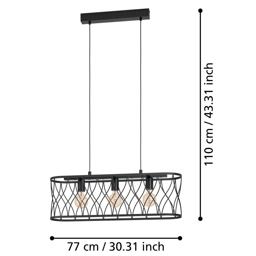 Eglo - Kronleuchter an einer Schnur 3xE27/40W/230V