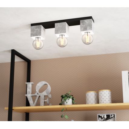 Eglo 43596 - Aufgesetzte Deckenleuchte PRESTWICK 3xE27/40W/230V