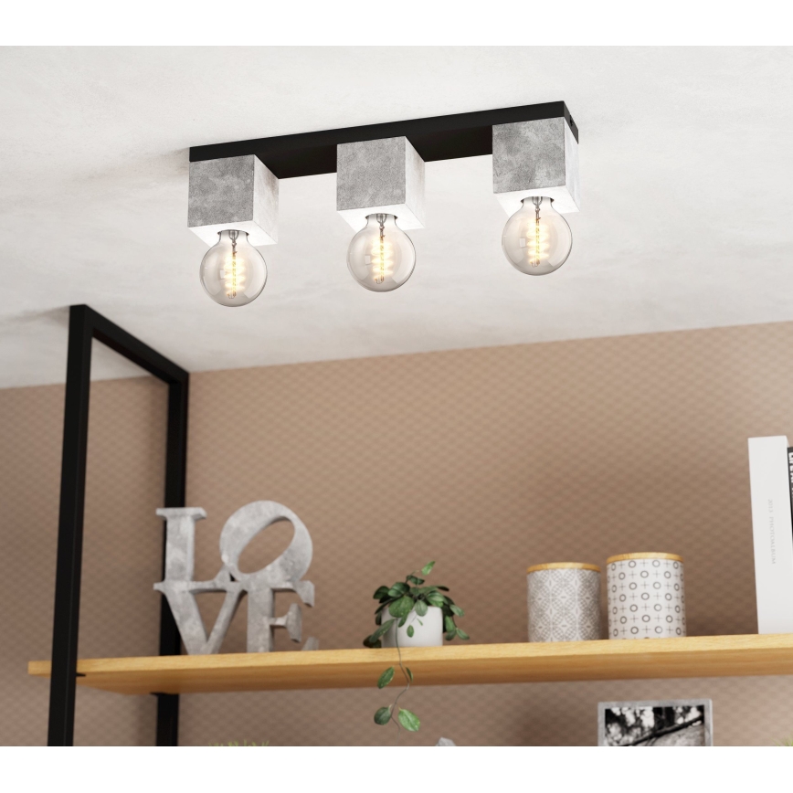 Eglo 43596 - Aufgesetzte Deckenleuchte PRESTWICK 3xE27/40W/230V