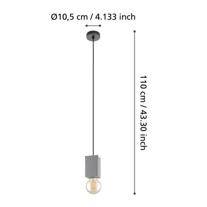 Eglo 43597 - Pendelleuchte an Kabel PRESTWICK 1xE27/40W/230V