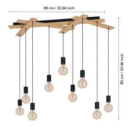 Eglo - Kronleuchter an einer Schnur 9xE27/40W/230V