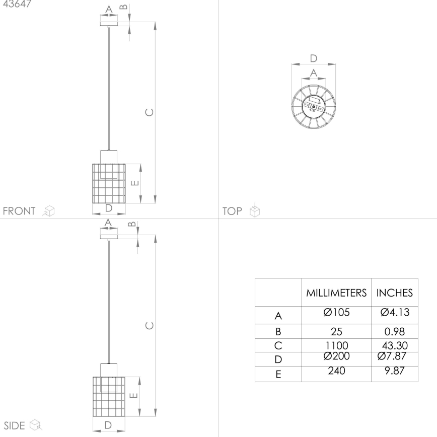 Eglo - Hängeleuchte 1xE27/40W/230V Durchschn. 20 cm silber