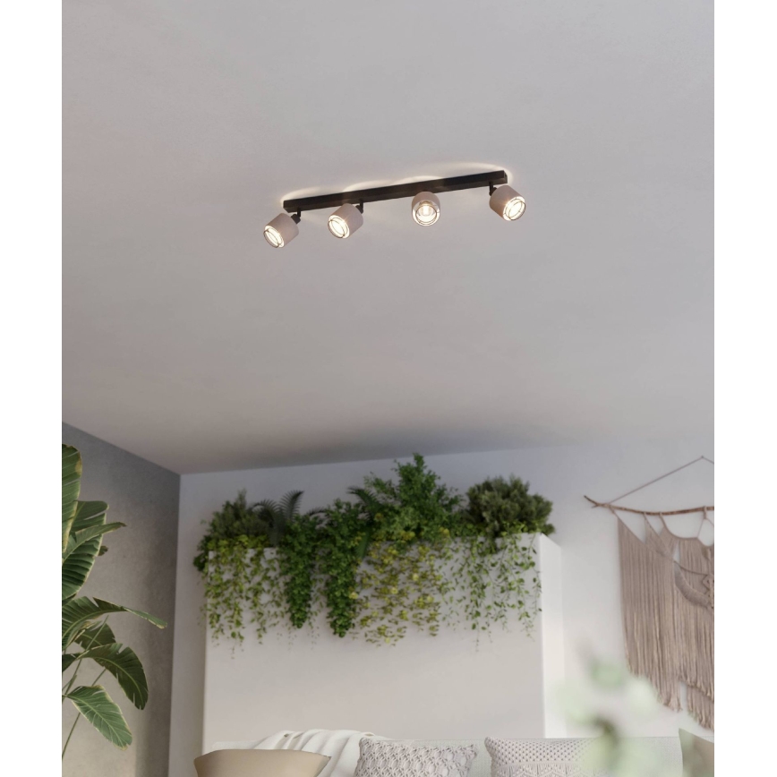 Eglo - Strahler 4xE14/40W/230V schwarz/beige