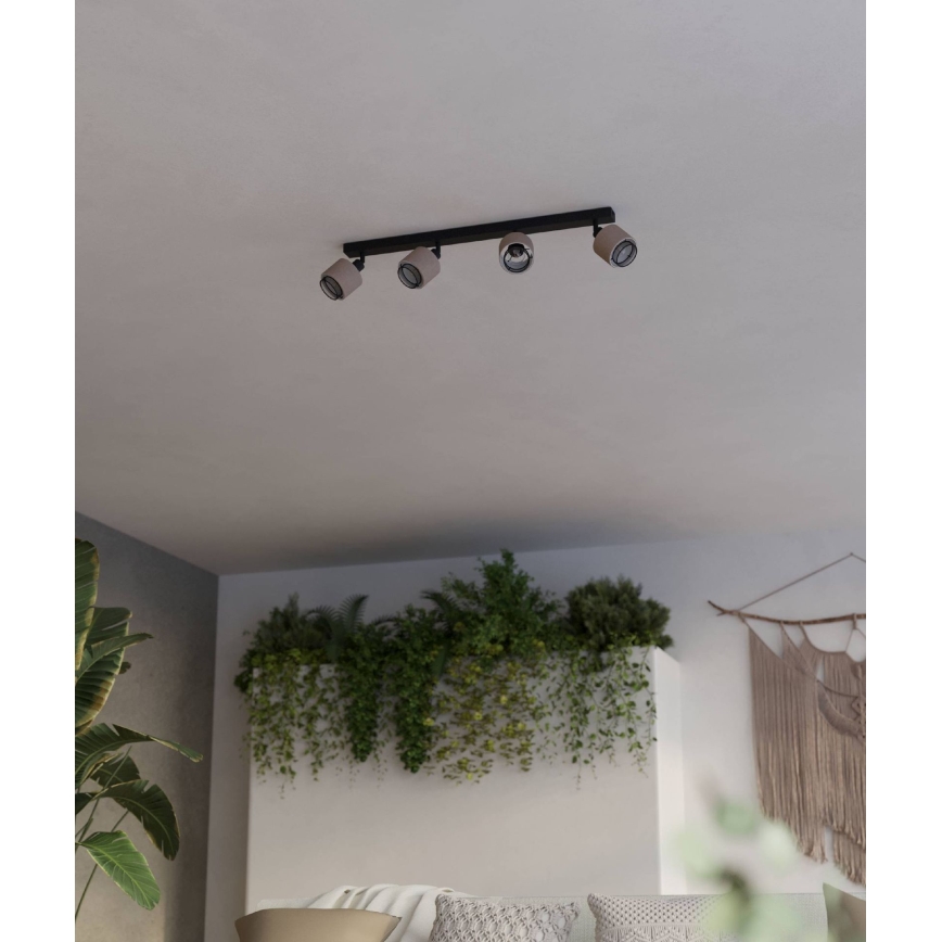 Eglo - Strahler 4xE14/40W/230V schwarz/beige