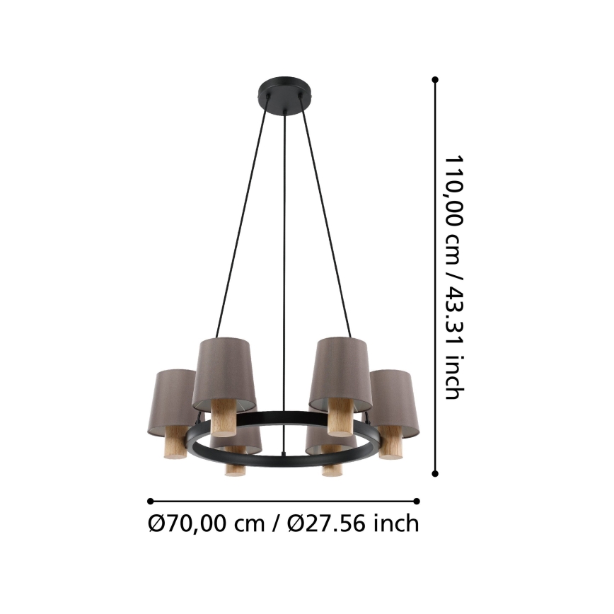 Eglo - Hängeleuchte an Kabel 6xE27/40W/230V