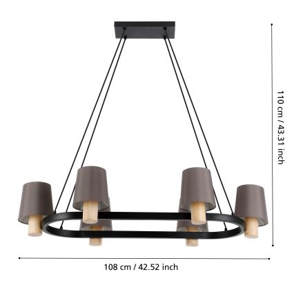 Eglo - Hängeleuchte an Schnur 6xE27/40W/230V