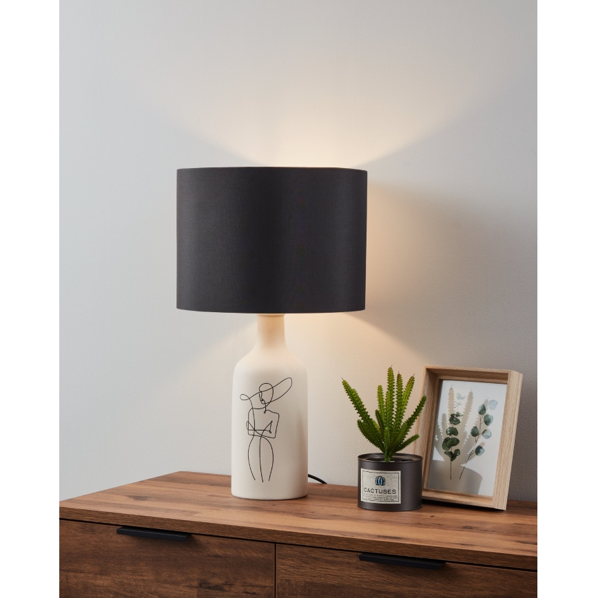 Eglo - Tischlampe 1xE27/40W/230V schwarz/weiß