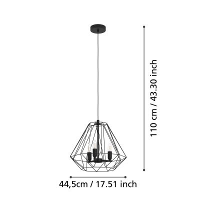 Eglo - Hängeleuchte an Schnur 3xE14/40W/230V