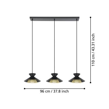 Eglo - Hängeleuchte an Schnur 3xE27/40W/230V