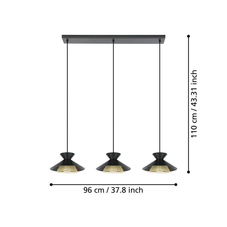 Eglo - Hängeleuchte an Schnur 3xE27/40W/230V