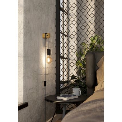 Eglo - Wandleuchte 1xE27/13W/230V schwarz/beige