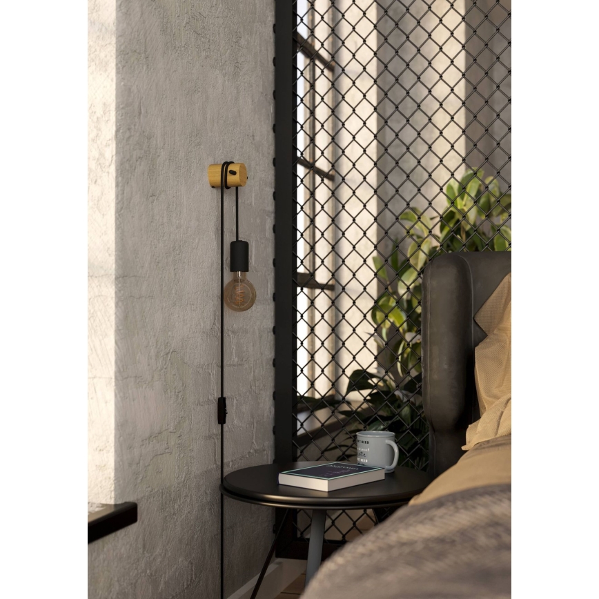 Eglo - Wandleuchte 1xE27/13W/230V schwarz/beige