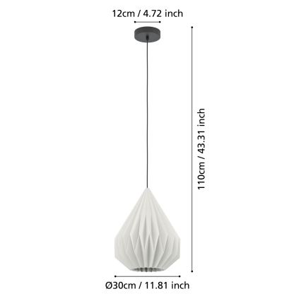 Eglo - Hängeleuchte an Schnur 1xE27/25W/230V d 31 cm