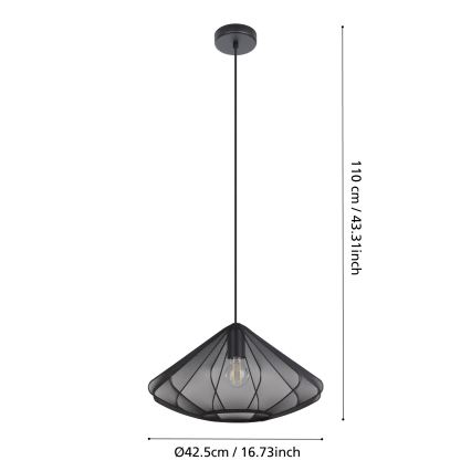 Eglo - Hängeleuchte 1xE27/40W/230V d 42,5 cm schwarz