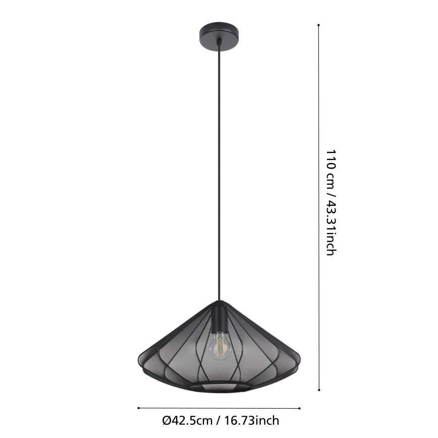 Eglo - Hängeleuchte 1xE27/40W/230V d 42,5 cm schwarz