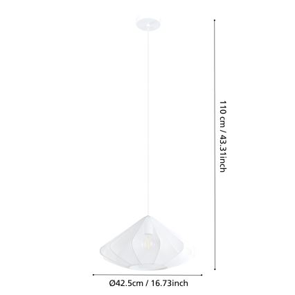 Eglo - Hängeleuchte 1xE27/40W/230V d 42,5 cm weiß