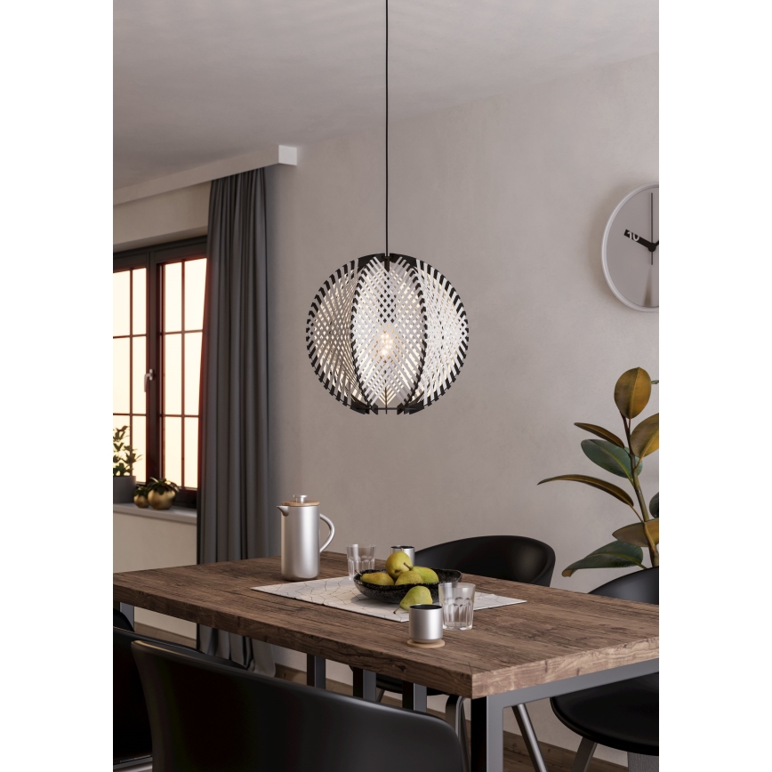Eglo - Hängeleuchte 1xE27/40W/230V d 40 cm weiß/schwarz