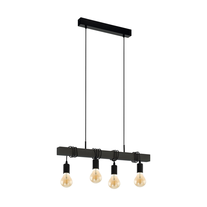 Eglo 44061 - Pendelleuchte mit Kabel TOWNSHEND 4xE27/40W/230V schwarz