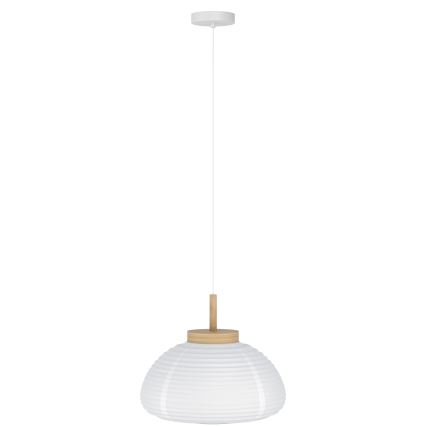 Eglo - Pendelleuchte an Kabel 1xE27/40W/230V Ø 55 cm weiß/beige
