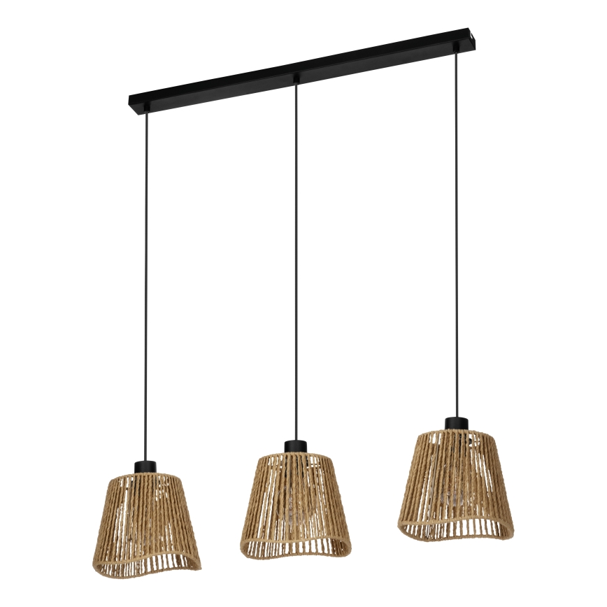 Eglo - Hängeleuchte 3xE27/60W/230V braun