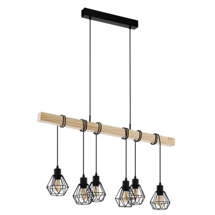Eglo - Hängeleuchte an Schnur TOWNSHEND 6xE27/60W/230V - FSC-zertifiziert