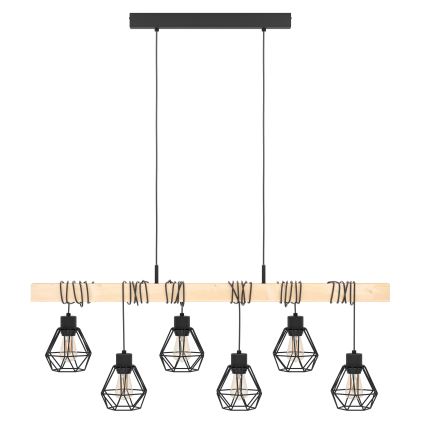 Eglo - Hängeleuchte an Schnur TOWNSHEND 6xE27/60W/230V - FSC-zertifiziert