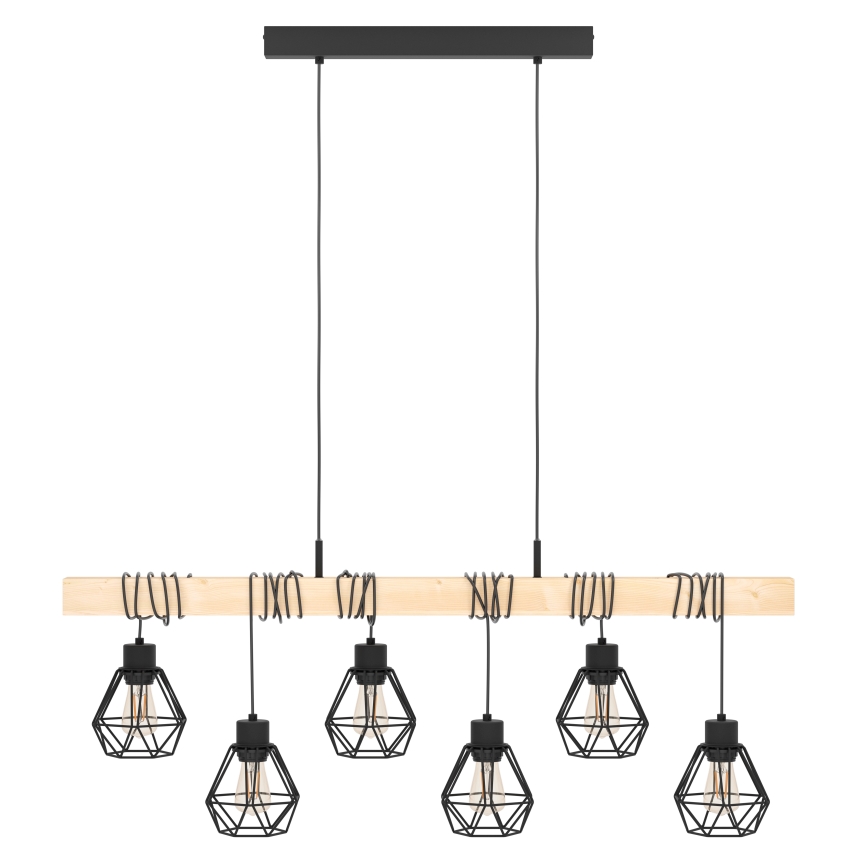 Eglo - Hängeleuchte an Schnur TOWNSHEND 6xE27/60W/230V - FSC-zertifiziert