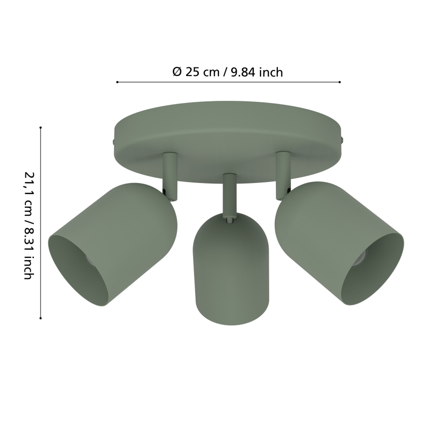 Eglo - Spotleuchte 3xE14/40W/230V Ø 25 cm grün