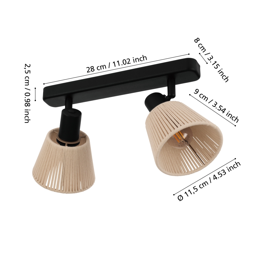 Eglo - Spotleuchte 2xE14/40W/230V beige/schwarz