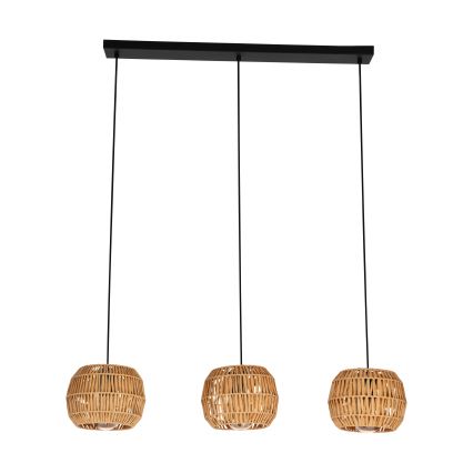 Eglo - Pendelleuchte an Kabel 3xE27/40W/230V braun