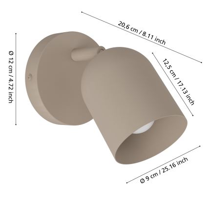 Eglo - Wandstrahler 1xE14/40W/230V beige