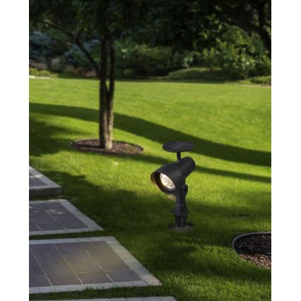 Eglo - Set 3x LED Solarleuchte mit Sensor LED/200 mAh IP44 schwarz